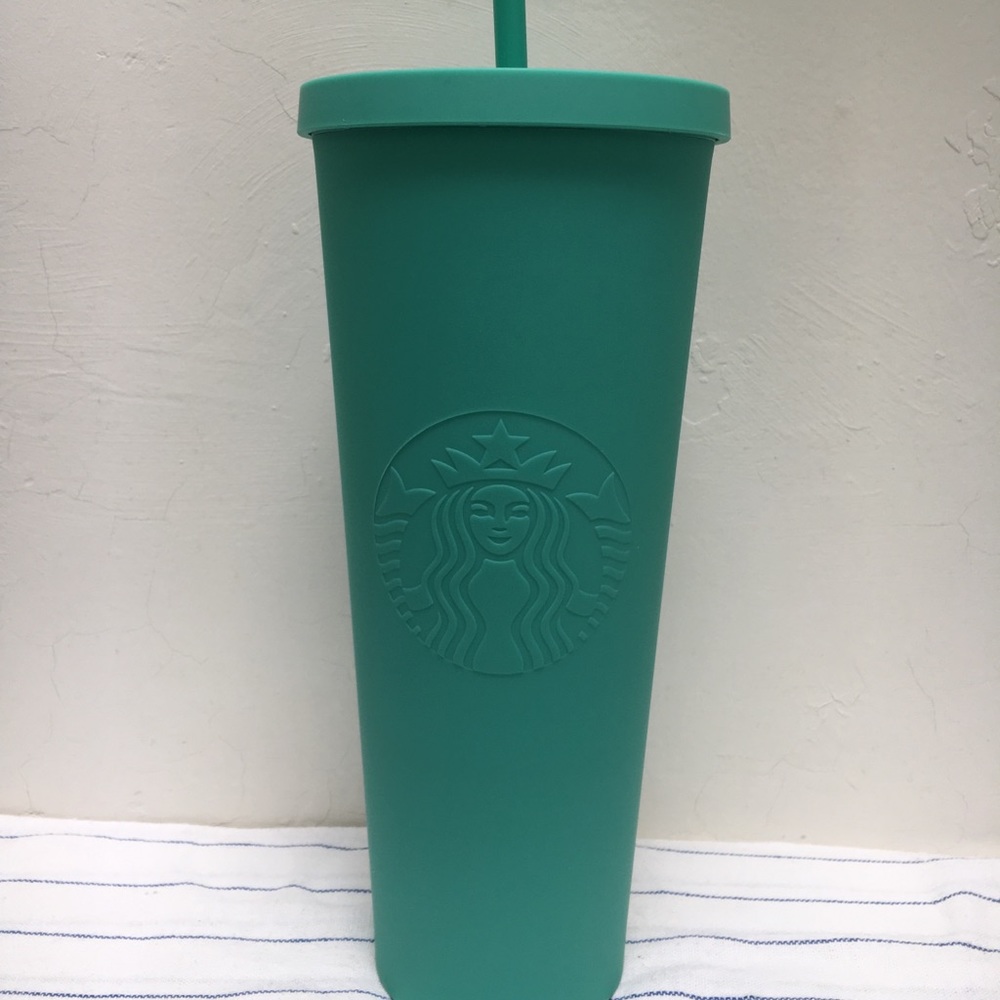 RARE MATTE venti starbucks cold cup in Aqua